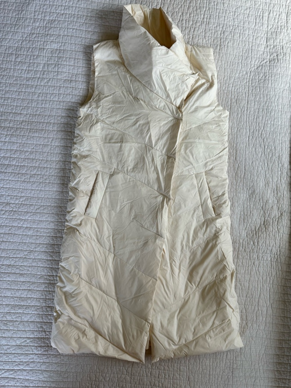 Symphony Cream Long Sleeve Quilted Vest Dress